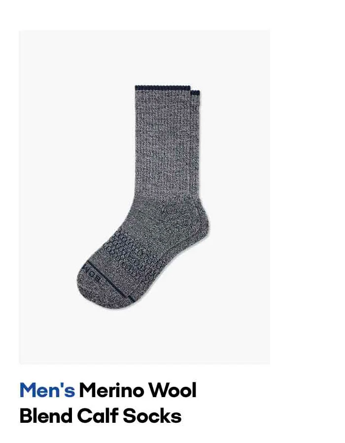 Men's Merino Wool Blend Calf Socks