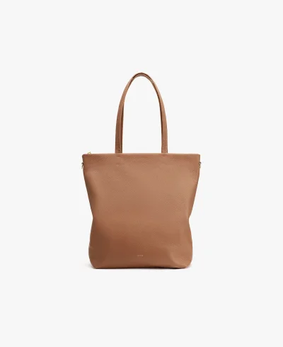 Tall Easy Zipper Tote Caranel