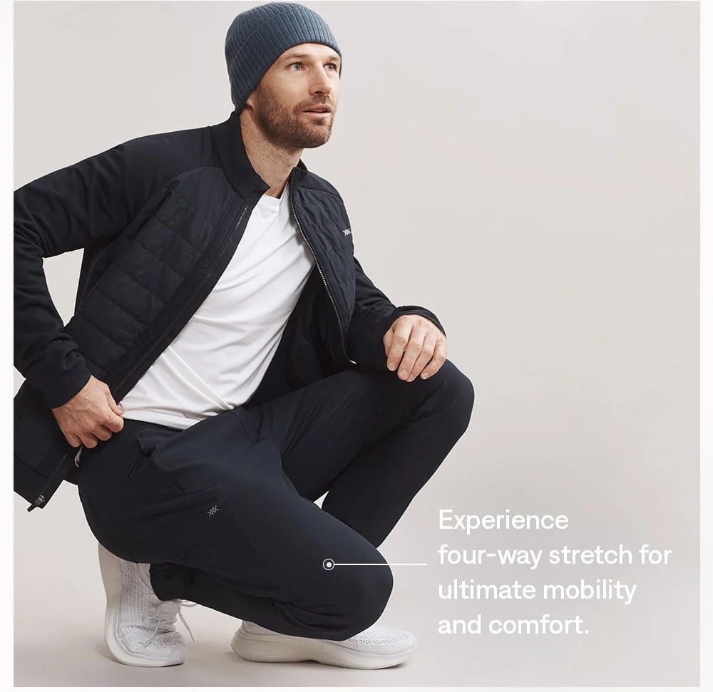 Experience four-way stretch for ultimate mobility and comfort.