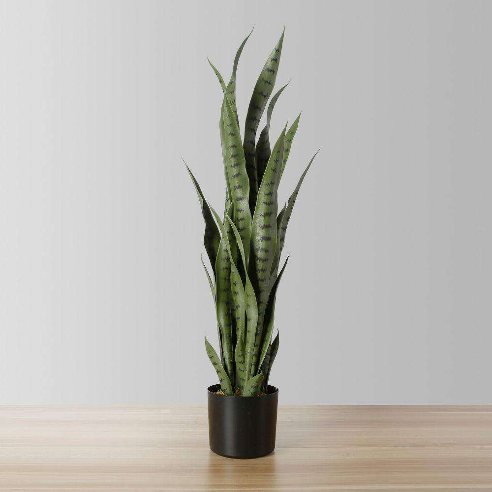 Image of Milo Artificial Snake Sansevieria Dark Green Potted Plant (Multiple Sizes)