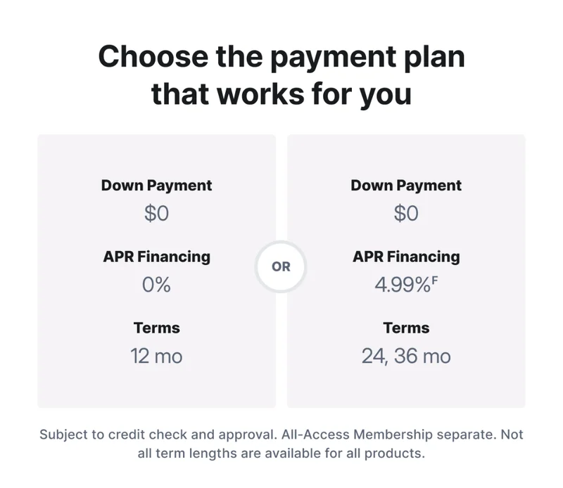 Choose the payment plan that works for you