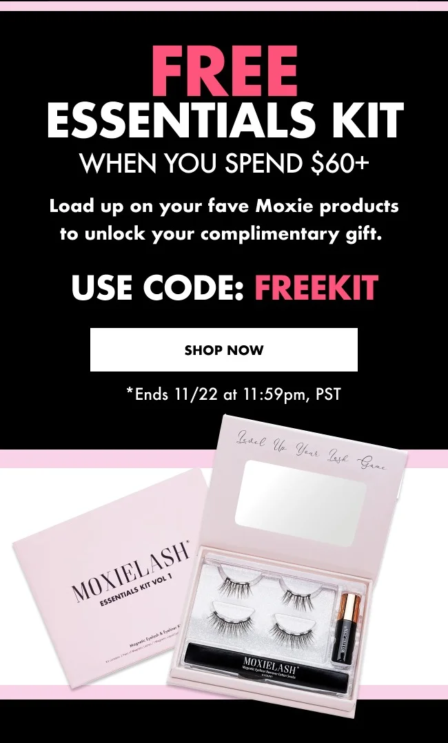 Free essentials kit when you spend $60+