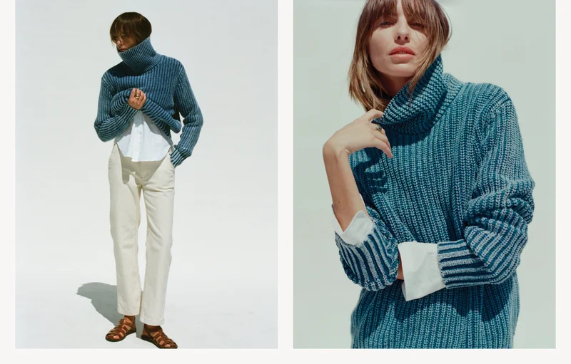 Sunwashed Cotton Oversized Turtleneck