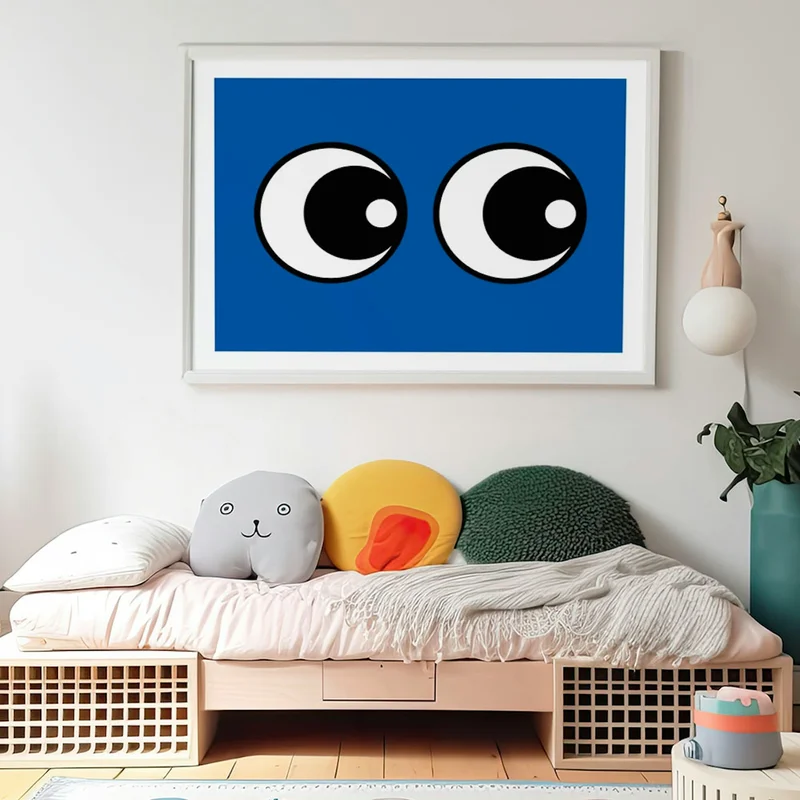 Image of Making Eyes Right Blue Bedroom Art Print