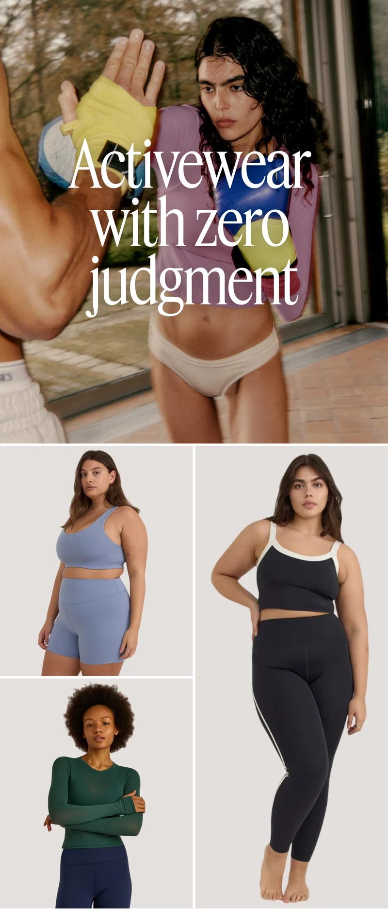 Activewear with zero judgement
