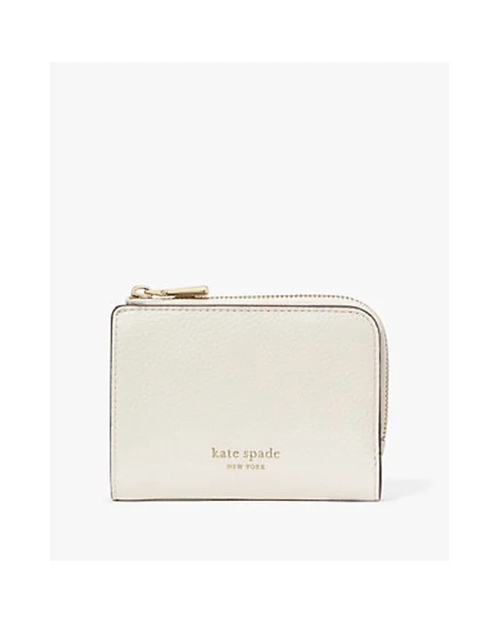 Ava Colorblocked Pebbled Leather Zip Bifold Wallet