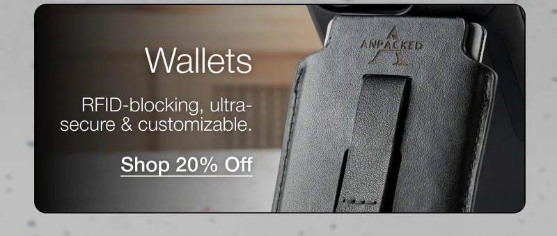 Wallets RFID-blocking, ultra-secure & customizable.