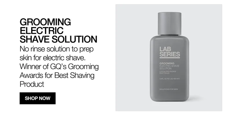 GROOMING ELECTRIC SHAVE SOLUTION | No rinse solution to prep skin for electric shave. Winner of GQ's Grooming Awards for Best Shaving Product | SHOP NOW