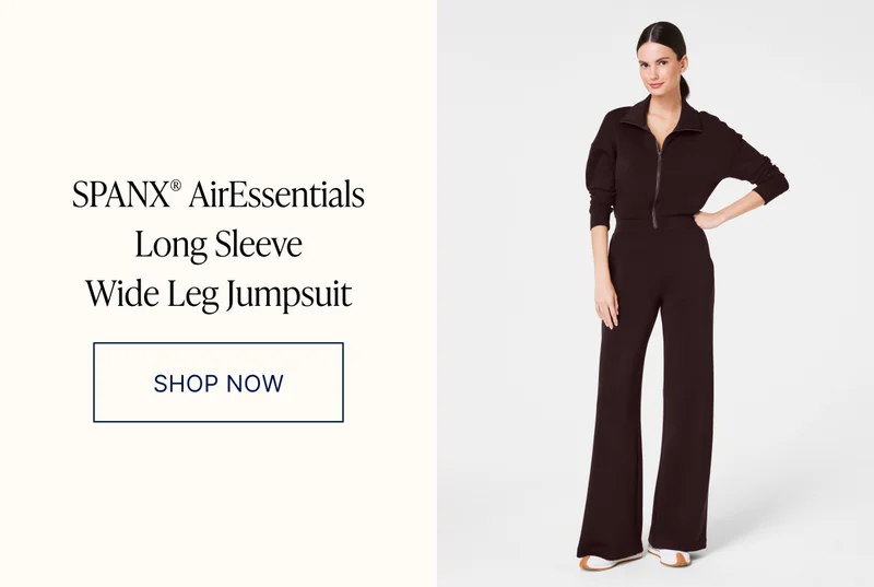 AIRESSENTIALS LONG SLEEVE WIDE LEG JUMPSUIT