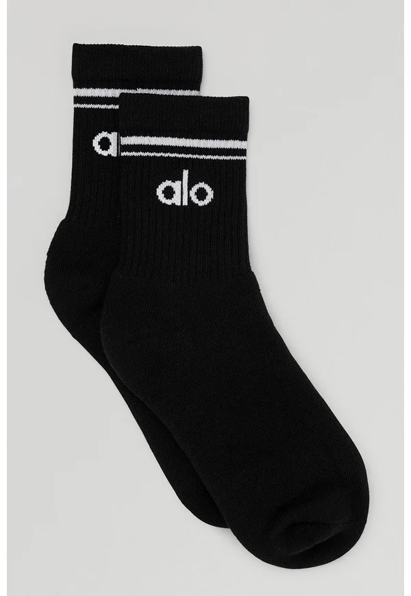 Unisex Half-Crew Throwback Sock - Black/White - Black/White / L