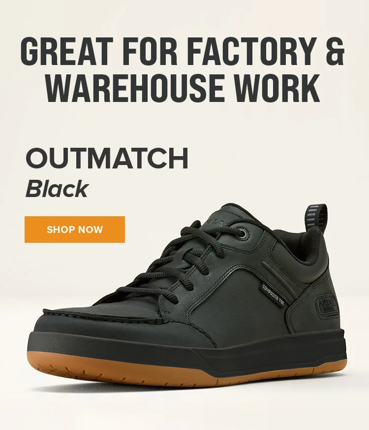 Great for Factory &amp; Warehouse Work. Outmatch Black | SHOP NOW