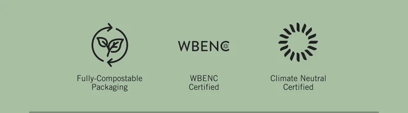 Certified Plant Based. WBE NC Certified. Fully-Compostable Packaging. Climate Neutral Certified.