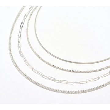 UltraFine 950 Silver Interchangeable 4 Chain Necklace, 29.7g