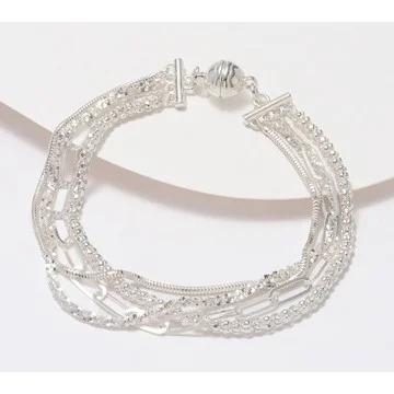 UltraFine 950 Silver Multi Chain Magnetic Bracelet