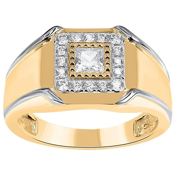 Affinity Diamon ds Men's 0.75 c ttw Bold Two-To ne Ring, 14K