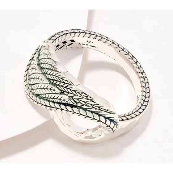 JAI Sterling Silver Infinity Angel Wing Ring