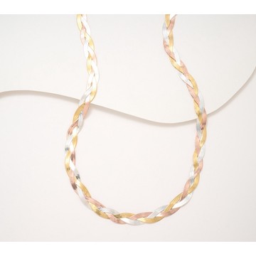 UltraFine 950 Silver Braided Tri-Tone Necklace