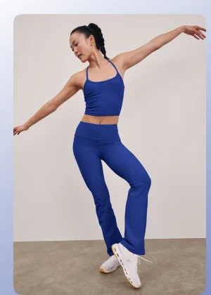Spacedye Practice High Waisted Bootcut Pant in Electric Royal Heather