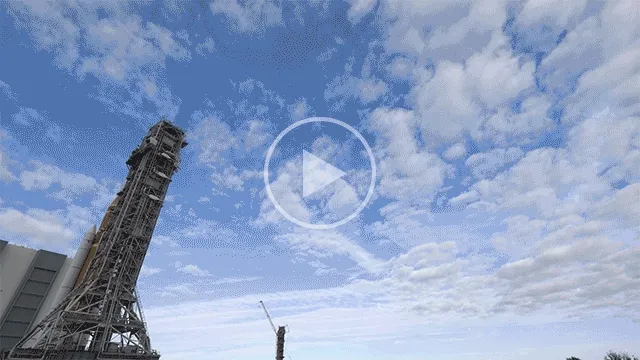 NASA's Crawler-Transporter 2 had to move Artemis II very slowly to keep it secured. Here, a timelapse video speeds up the proceedings.