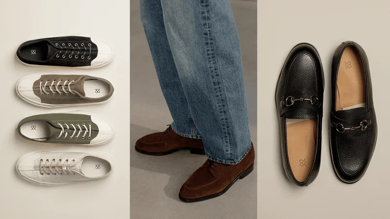A triptych collage of Morjas shoes.