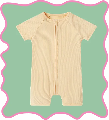 Ribbed Zip Summer Pajamas