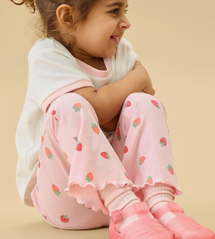 Strawberry Fields Ribbed Flared Pants