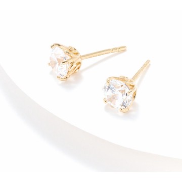 Diamonique Classics Choice of Cut Stud Earrings 14K Plated