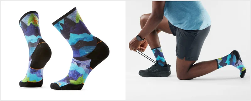 Trail Run Summit Sector Print Crew Socks