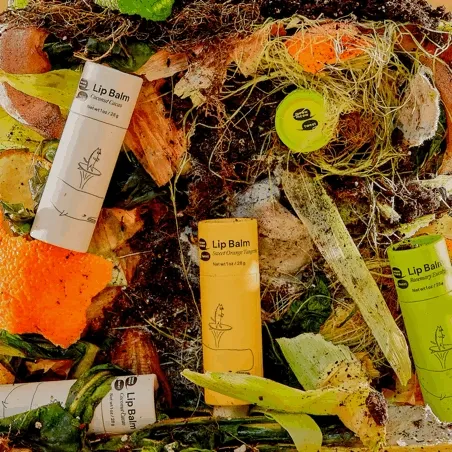 A block of compost with words appearing around it