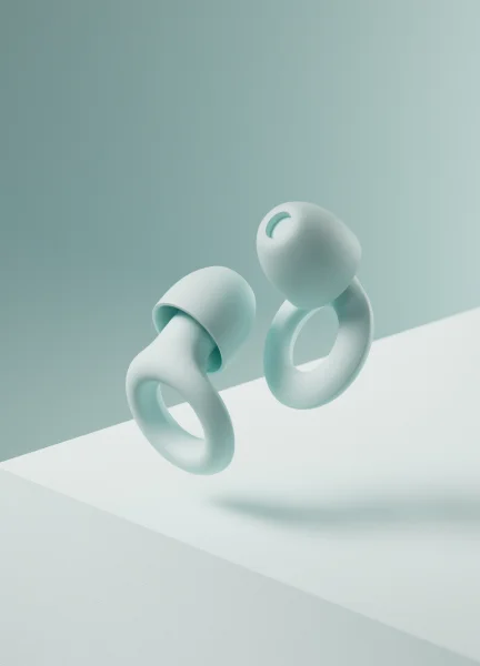 A pair of Loop Quiet in Mint.