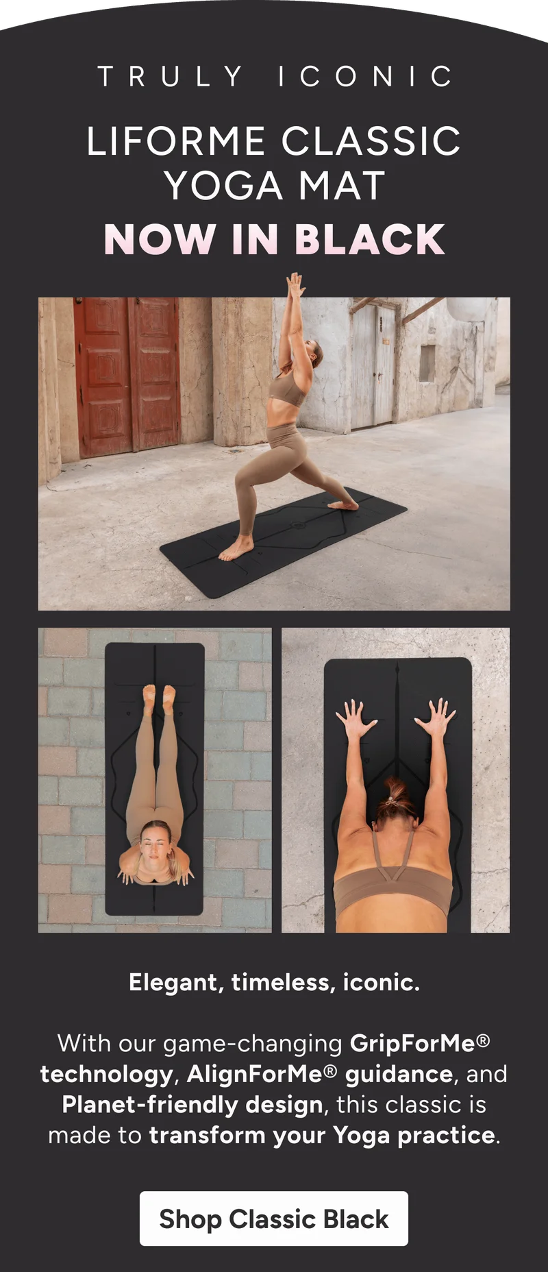 Truly Iconic –&nbsp;Classic Black Liforme Yoga Mat