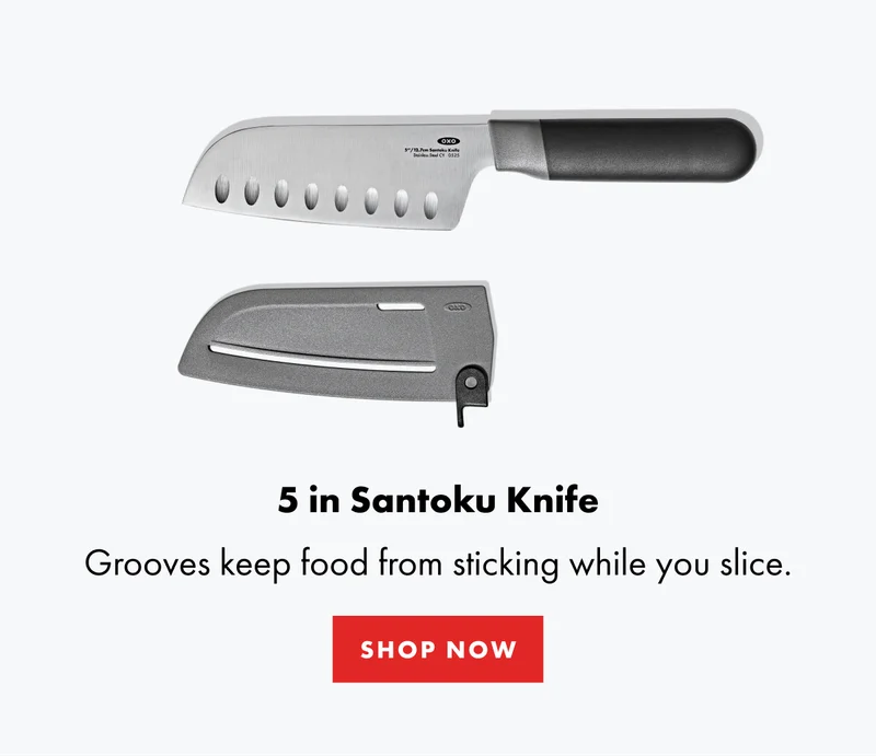 5 in Santoku Knife. Grooves keep food from sticking while you slice. | Shop Now