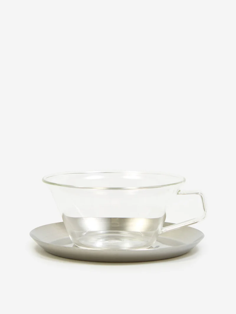 Image of Kinto Cast Coffee Cup & Saucer - Stainless Steel
