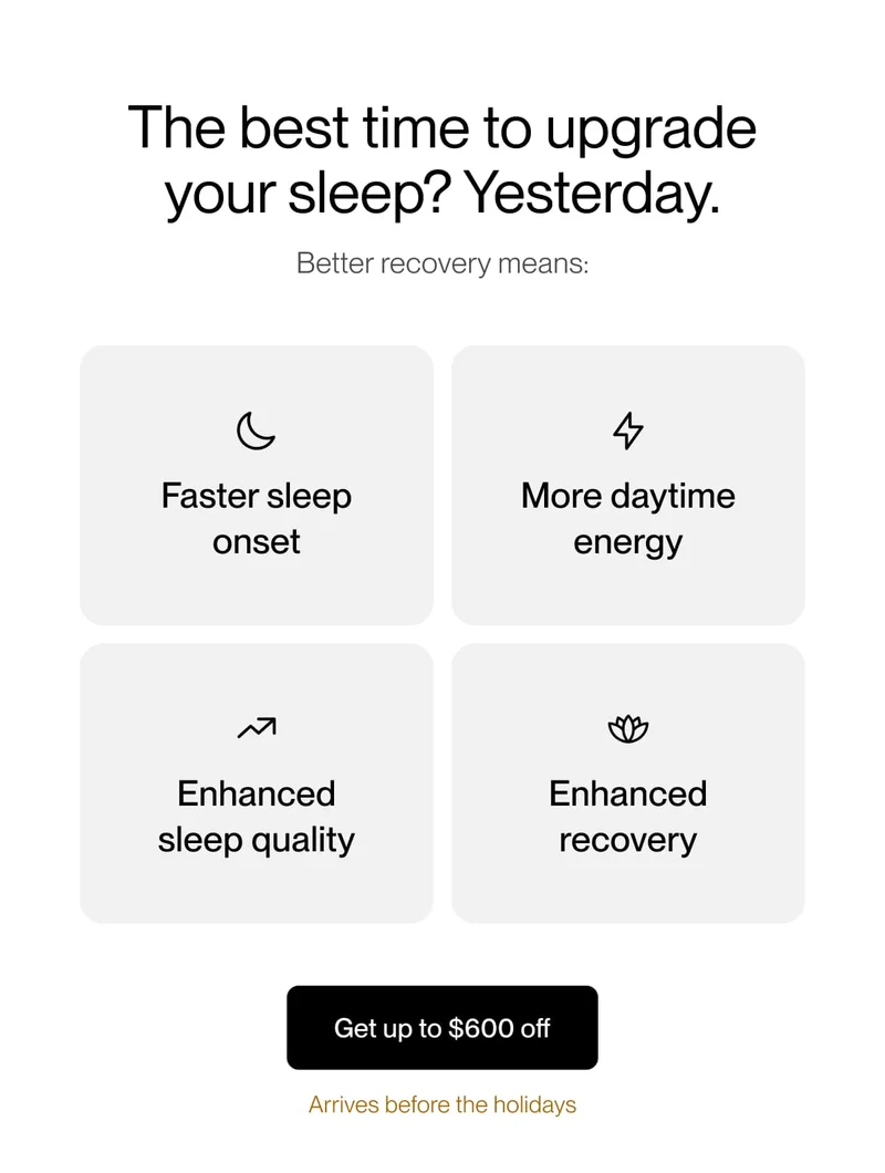 The best time to upgrade your sleep? Yesterday. Better recovery means: