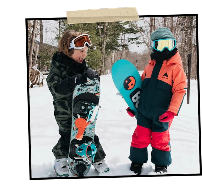 Toddler's wearing the 2L One Piece in the snow