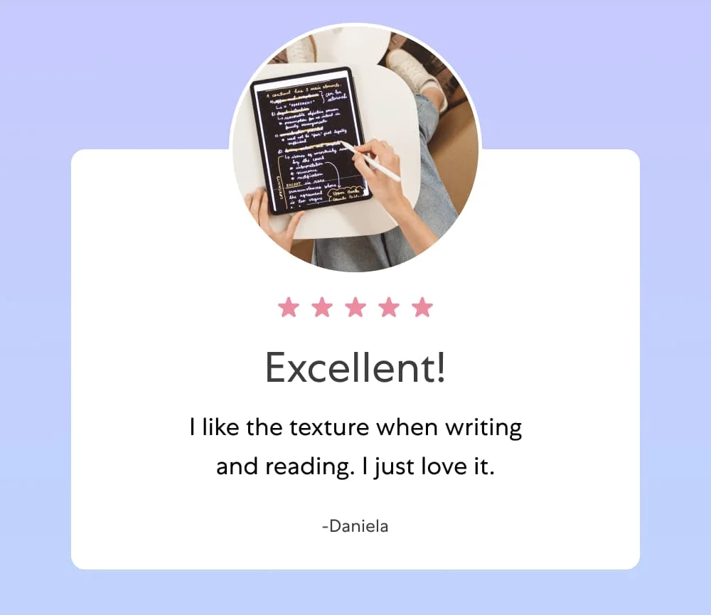 ⭐️⭐️⭐️⭐️⭐️ Excellent! -Daniela   I like the texture when writing and reading. I just love it.