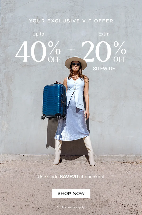 Shop Up to 40% off + Extra 20%