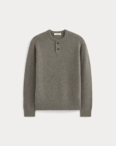 Image | Henley in Wool Cashmere | Heather Charcoal