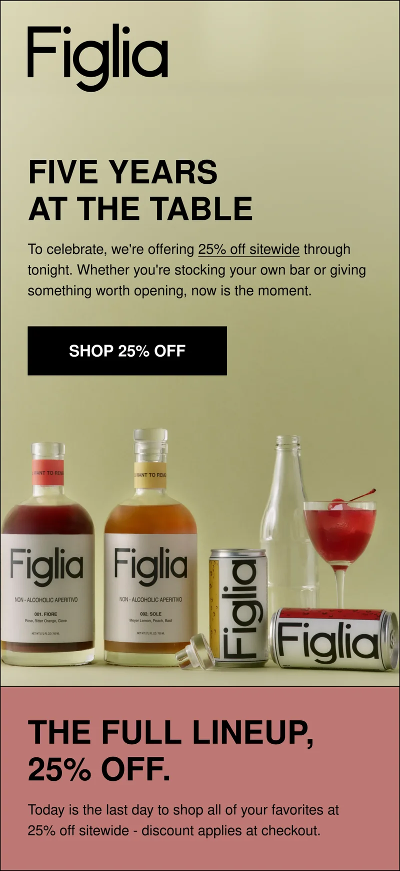 FIVE YEARS AT THE TABLE - 25% OFF SITEWIDE ENDS TONIGHT