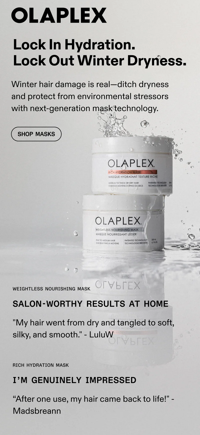 Lock in Hydration. Lock Out Winter Dryness. | Shop Masks