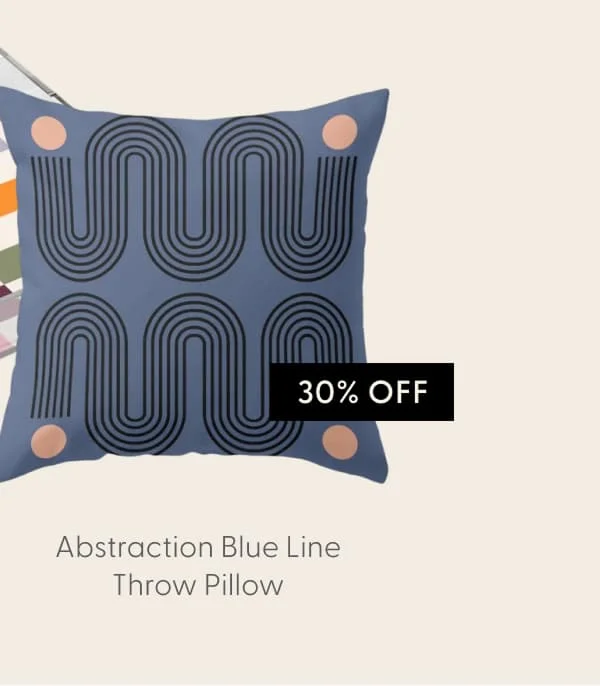 Abstraction_NEW_SUN_BLUE_LINE_POP_ART_Minimalism_0222A Throw Pillow