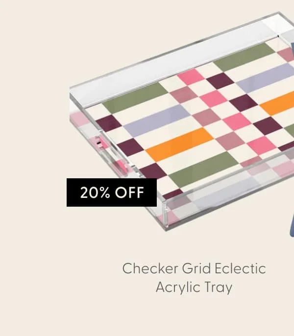 Checker Grid - eclectic Acrylic Tray