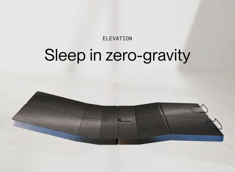 elevation Sleep in zero-gravity The Base Shifts to zero gravity for pressure relief, plus automatically lifts to reduce snoring