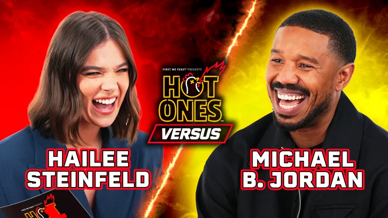 Hailee Steinfeld and Michael B. Jordan on Hot Ones Versus.