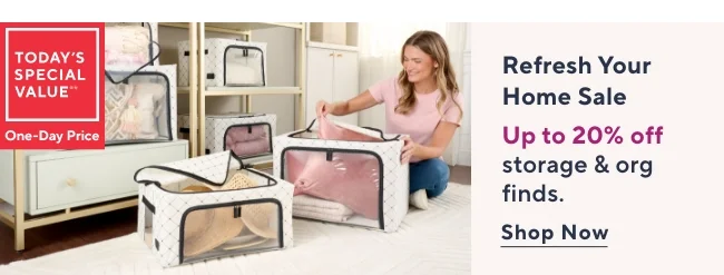 20% off storage and org