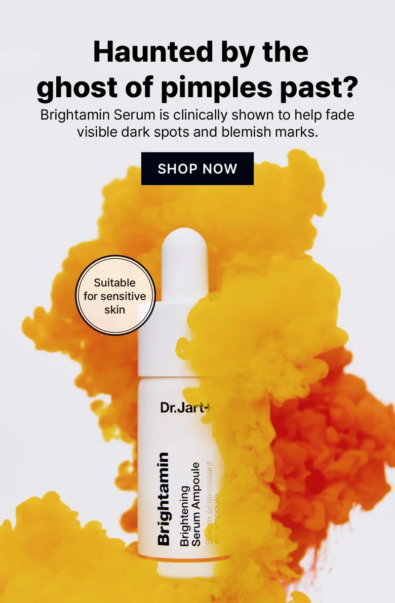 Haunted by the ghost of pimples past? Brightamin Serum is clinically shown to help fade visible dark spots and blemish marks. | SHOP NOW | Suitable for sensitive skin