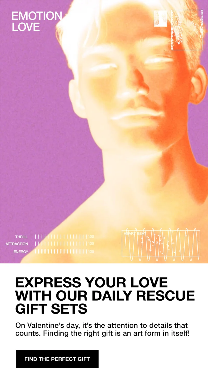 EMOTION LOVE | EXPRESS YOUR LOVE WITH OUR DAILY RESCUE GIFT SETS | On Valentine's day, it's the attention to details that counts. Finding the right gift is an art form in itself! | FIND THE PERFECT GIFT