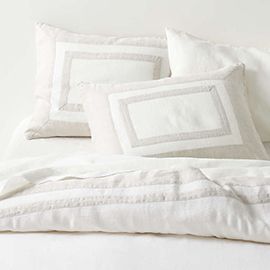 New Natural Linen Border Duvet Cover