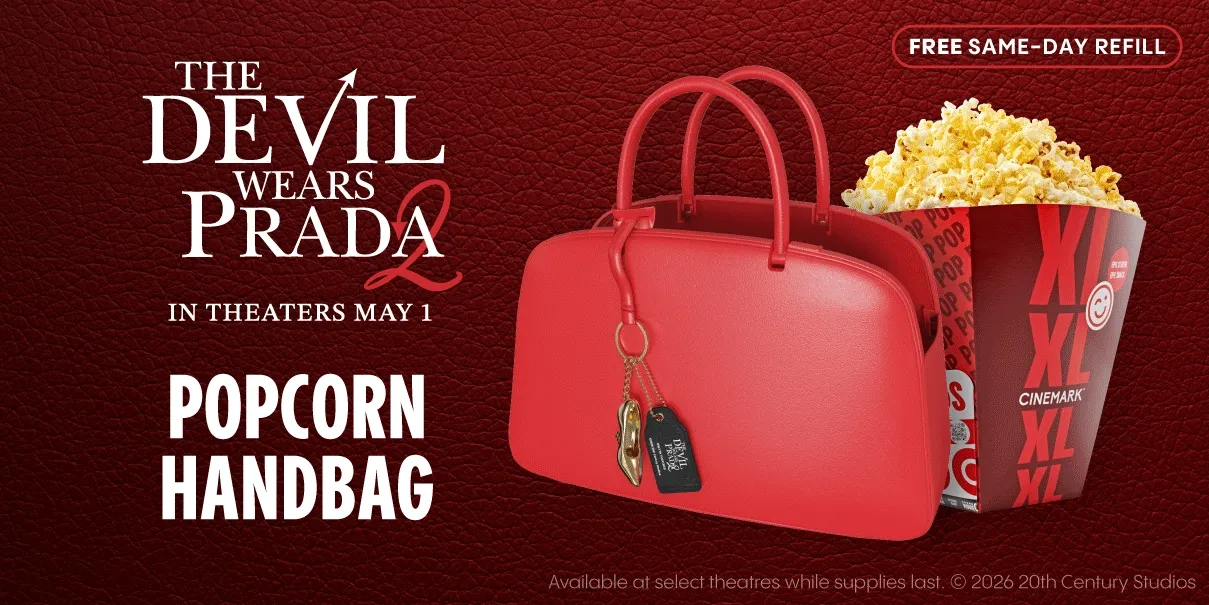 THE DEVIL WEARS PRADA 2 | POPCORN HANDBAG | 130oz POPCORN TIN | DIET COKE SOUVENIR CUP | 20oz TUMBLER | STAINLESS STEEL TUMBLER | BAG CHARM
