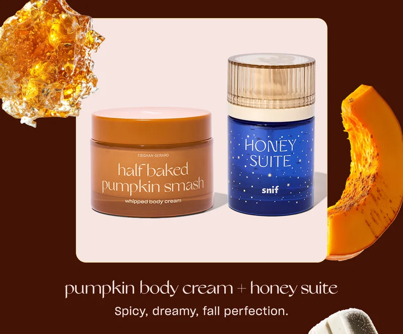 pumpkin smash body cream + honey suite. Spicy, dreamy, fall perfection.